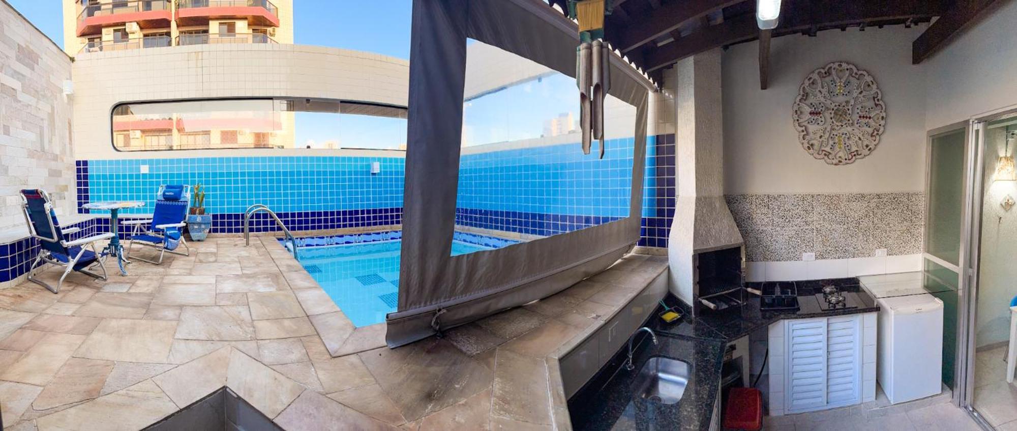 Cobertura 51 De 3 Quartos Com Piscina E Churrasqueira Privativa Guarujá Kültér fotó